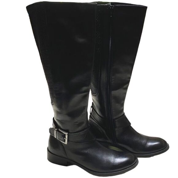 Clarks Shoes - Clarks Women’s Pita Arizona Black Leather Full Zip Knee High Riding Boots Sz 6.5